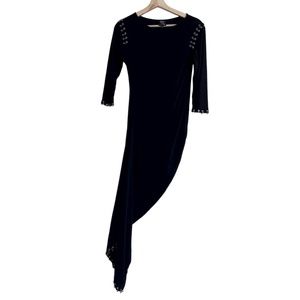 NWOT McQ by Alexander McQueen Long Sleeve Asymetrical Dress Black Size US 2